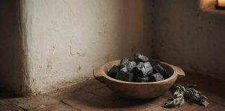 Certaines personnes gardent du charbon dans un coin de la maison au Cameroun charbon dans un coin de la maison
