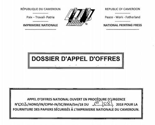 dossier d'appel d'offres au Cameroun dossier d'appel d'offres au Cameroun